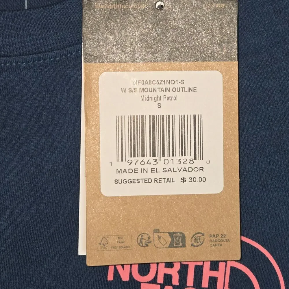 THE NORTH FACE T-Shirt Cotton BlueGreen Women Size Small NEW NWT - Picture 5 of 7